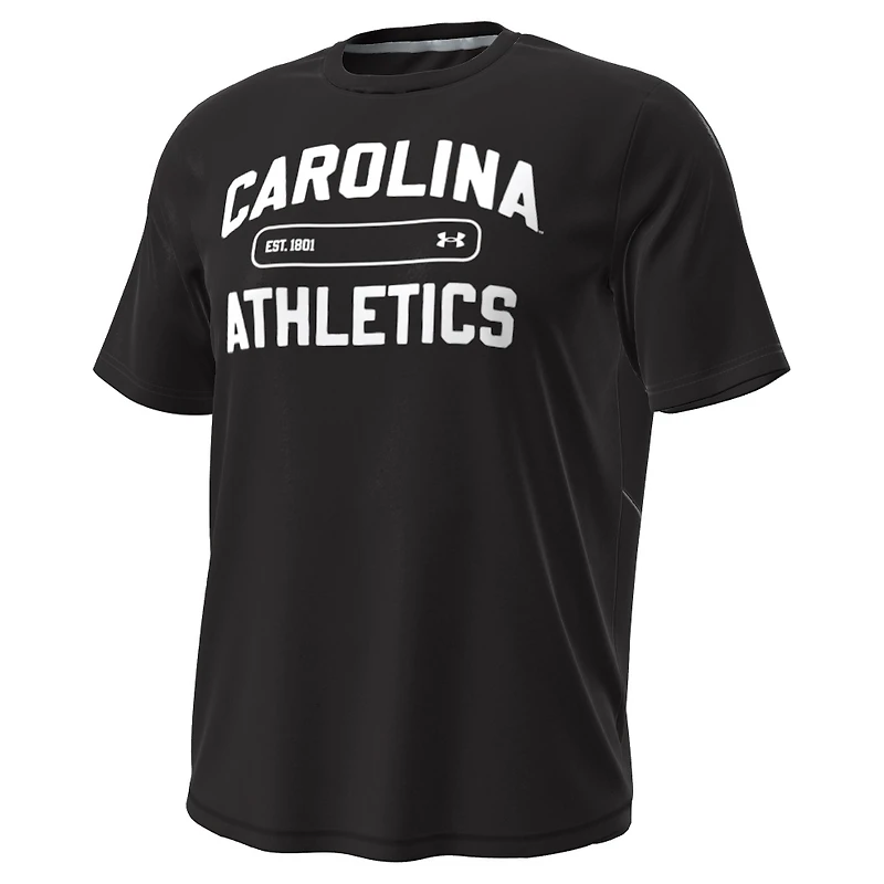 T-shirt noir Under Armour pour homme, Gamecocks de Caroline du Sud, Sideline Knockout