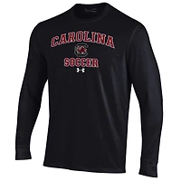 T-shirt de football Under Armour noir à manches longues pour homme, Gamecocks Caroline du Sud, Arch Over Performance