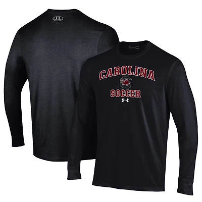 T-shirt de football Under Armour noir à manches longues pour homme, Gamecocks Caroline du Sud, Arch Over Performance