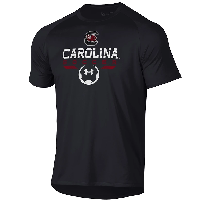 Men's Under Armour Black South Carolina Gamecocks Soccer Icon Tech T-Shirt
