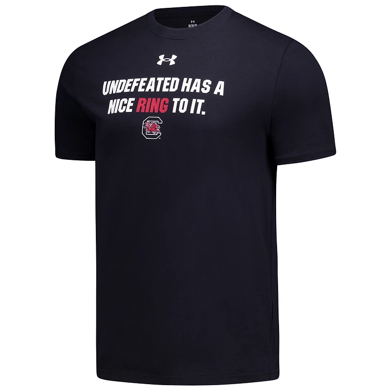 Men's Under Armour Black South Carolina Gamecocks Undefeated Has A Nice Ring T-Shirt