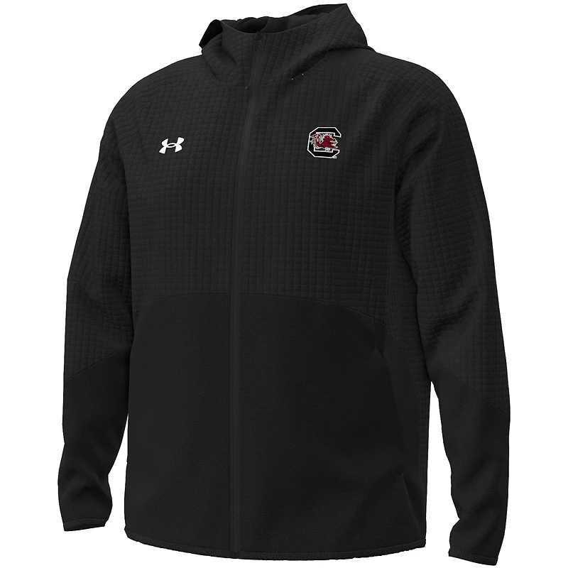 Veste zippée intégrale Under Armour noire pour homme, Gamecocks de Caroline du Sud, Unstoppable Raglan