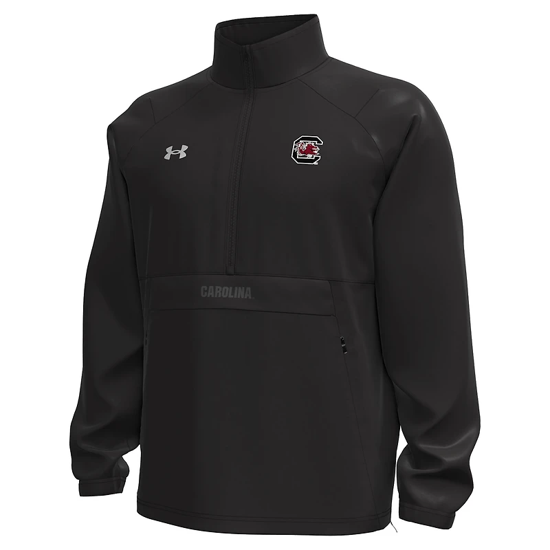 Men's Under Armour  Black South Carolina Gamecocks Unstoppable Woven Anorak Storm Tech Half-Zip Jacket