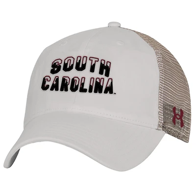 Men's Under Armour  Cream South Carolina Gamecocks College Essentials Adjustable Trucker Hat