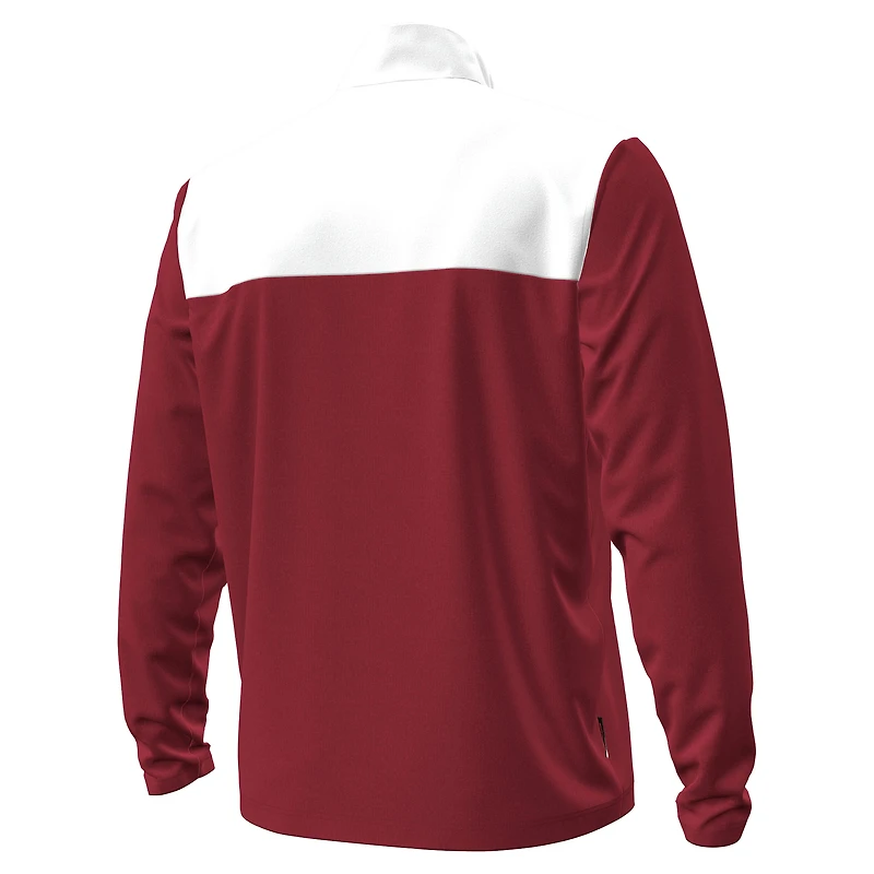 Men's Under Armour Garnet/White South Carolina Gamecocks Green Blocked Quarter-Zip Pullover