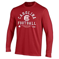 T-shirt de football américain à manches longues Under Armour Garnet South Carolina Gamecocks 2025 pour homme