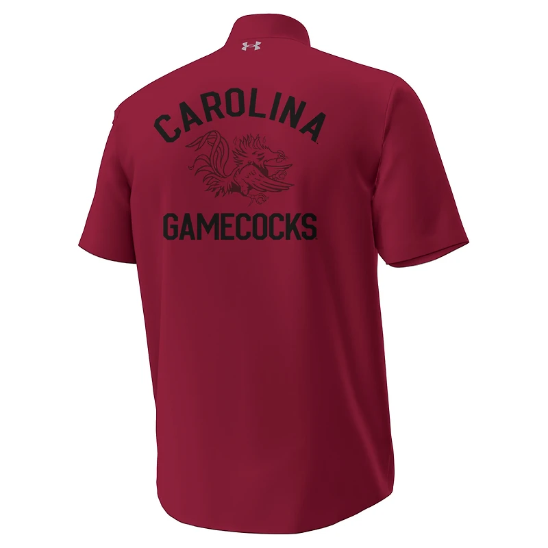 Men's Under Armour  Garnet South Carolina Gamecocks Gameday Armourfuse Camp Button-Up Shirt