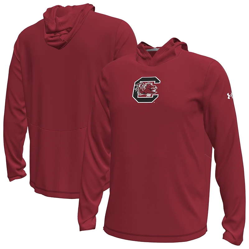 T-shirt à capuche et manches longues Under Armour Garnet South Carolina Gamecocks pour homme