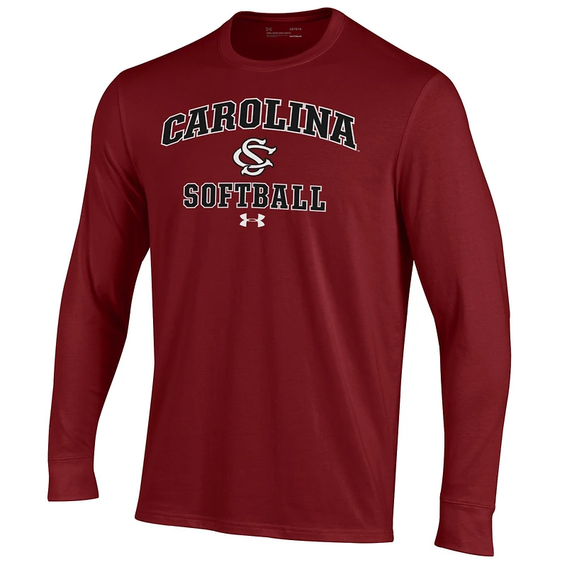 T-shirt de softball performance à manches longues pour homme Under Armour Garnet South Carolina Gamecocks