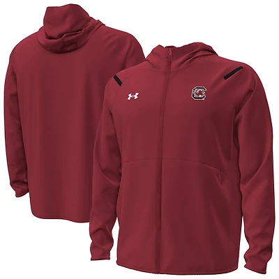 Veste à capuche en polaire Under Armour Garnet South Carolina Gamecocks Unstoppable Performance pour homme avec demi-zip