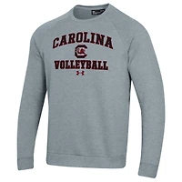 Men's Under Armour Gray South Carolina Gamecocks Volleyball All Day Arch Fleece Pullover Sweatshirt