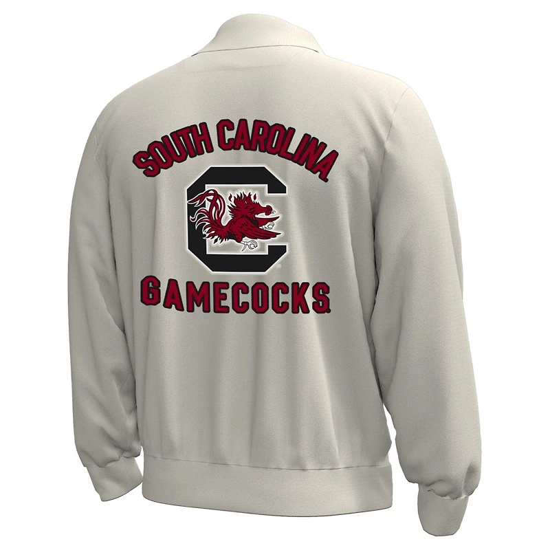 Men's Under Armour Stone South Carolina Gamecocks Gameday Icon Full-Snap Fleece Jacket