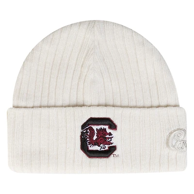 Men's Under Armour  Stone South Carolina Gamecocks Sideline Halftime Shallow Cuffed Knit Hat