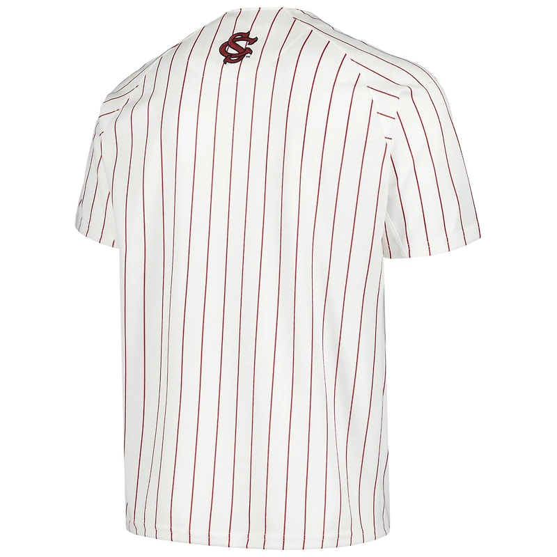 Maillot de softball Under Armour Gamecocks Caroline du Sud blanc à col en V pour homme