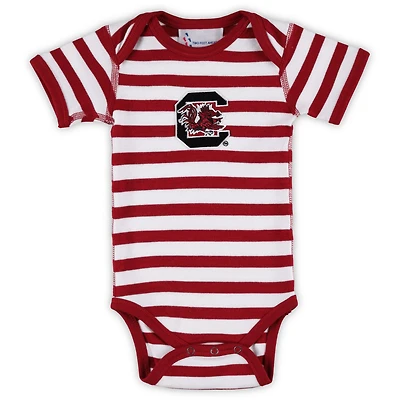 Body rayé à épaules dénudées pour nouveau-né et nourrisson Two Feet Ahead Garnet South Carolina Gamecocks