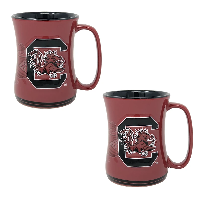 Lot de deux tasses sculptées de 473 ml (16 oz) des South Carolina Gamecocks