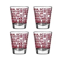 Lot de 4 verres à liqueur de 56 ml des Gamecocks de Caroline du Sud