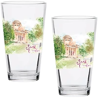 Lot de 2 verres à pinte aquarelles Laura Wilcox des Gamecocks de Caroline du Sud, 16 oz