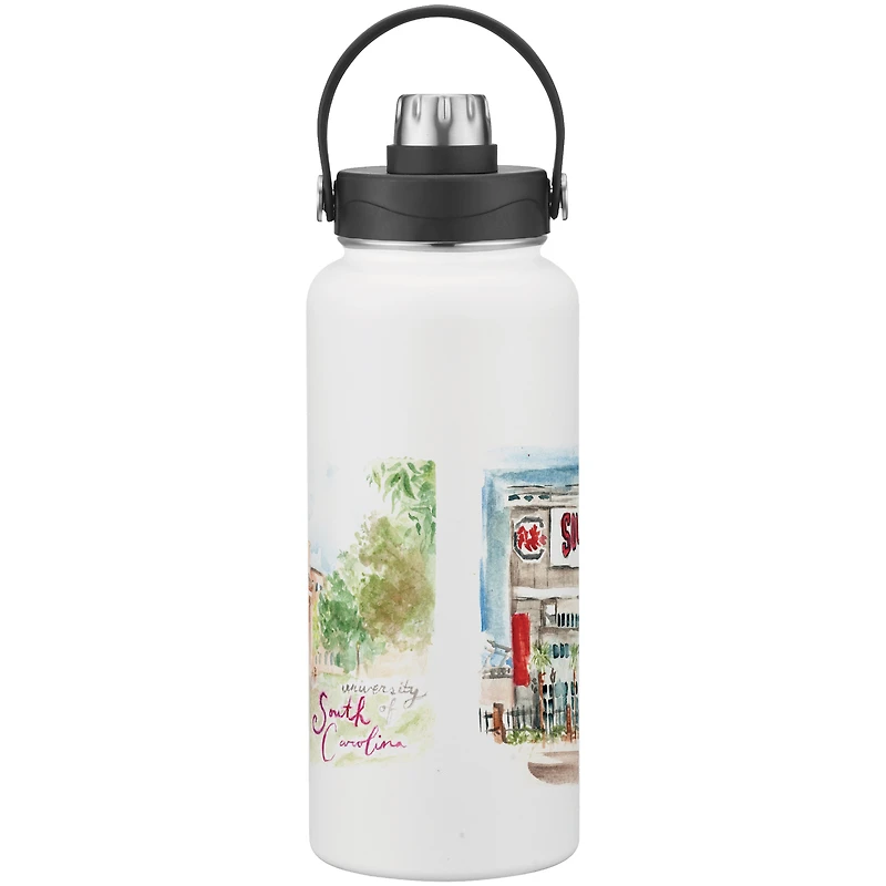South Carolina Gamecocks Laura Wilcox Watercolors 34oz. Water Bottle