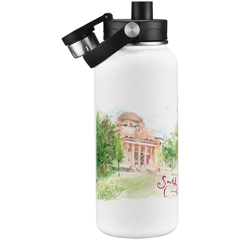 South Carolina Gamecocks Laura Wilcox Watercolors 34oz. Water Bottle