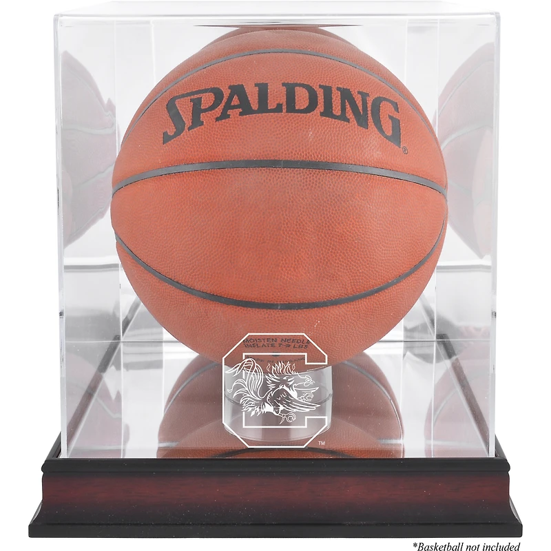 Vitrine de basket-ball en acajou avec finition antique et miroir pour les Gamecocks de Caroline du Sud