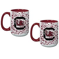 South Carolina Gamecocks Two-Pack Floral Mug Set