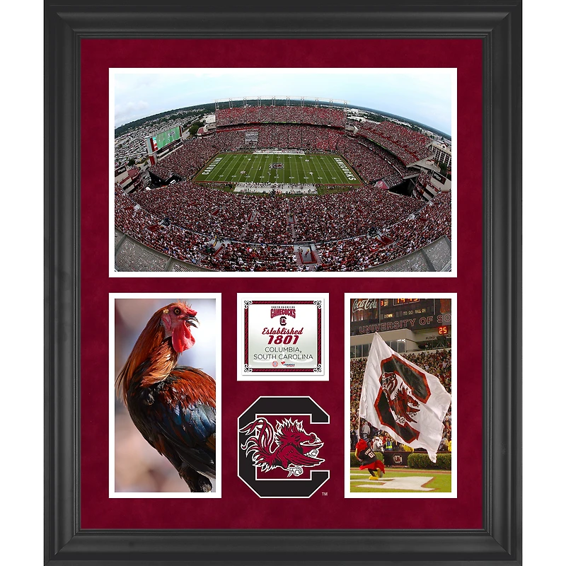 Collage encadré à 3 ouvertures de 20'' x 24'' des Gamecocks de Caroline du Sud Williams-Brice Stadium