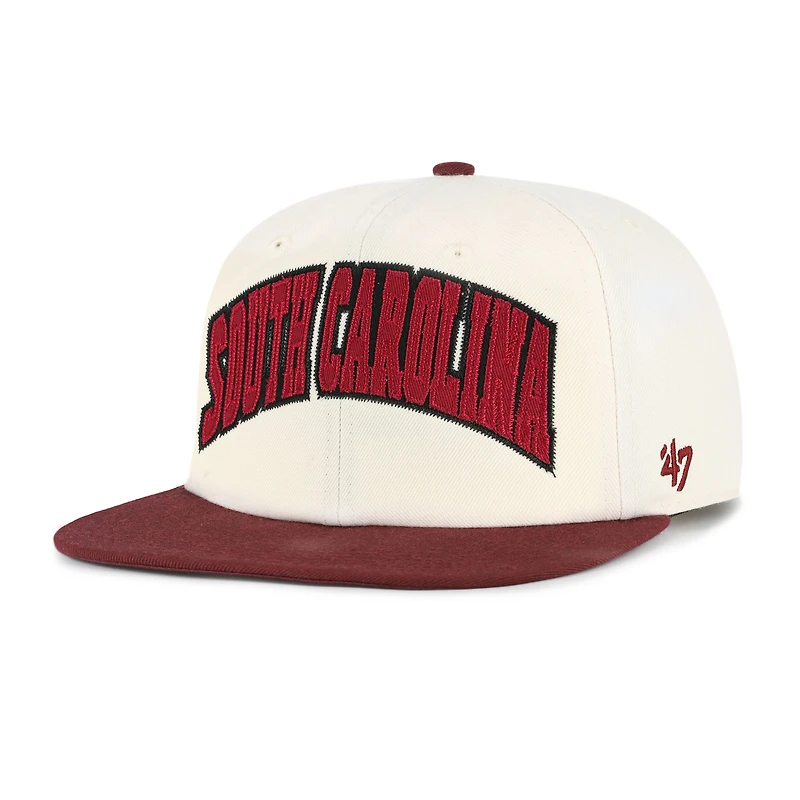 Unisex '47  Natural South Carolina Gamecocks Crossover Off Hand Captain Adjustable Hat
