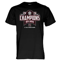 Unisex Blue 84 Black South Carolina Gamecocks 2026 SEC Women's Basketball Regular Season Champions Locker Room T-Shirt