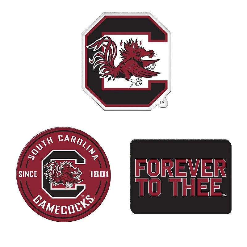 WinCraft South Carolina Gamecocks 3-Pack Premium Fridge Magnet Set
