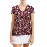 Haut à col en V fleuri Blake pour femme Smith & Quinn Garnet South Carolina Gamecocks