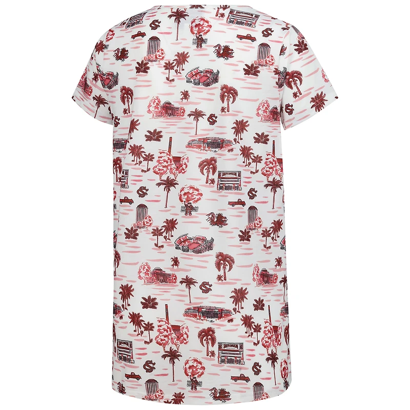 Women's Smith & Quinn White South Carolina Gamecocks Blake Floral V-Neck Top