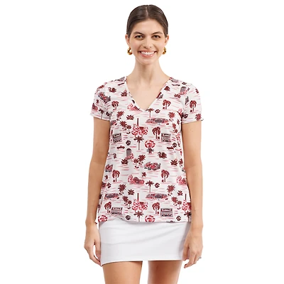 Women's Smith & Quinn White South Carolina Gamecocks Blake Floral V-Neck Top