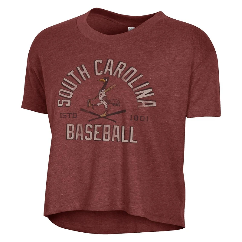 Women's Alternative Apparel Garnet South Carolina Gamecocks Baseball Headliner Cropped T-Shirt