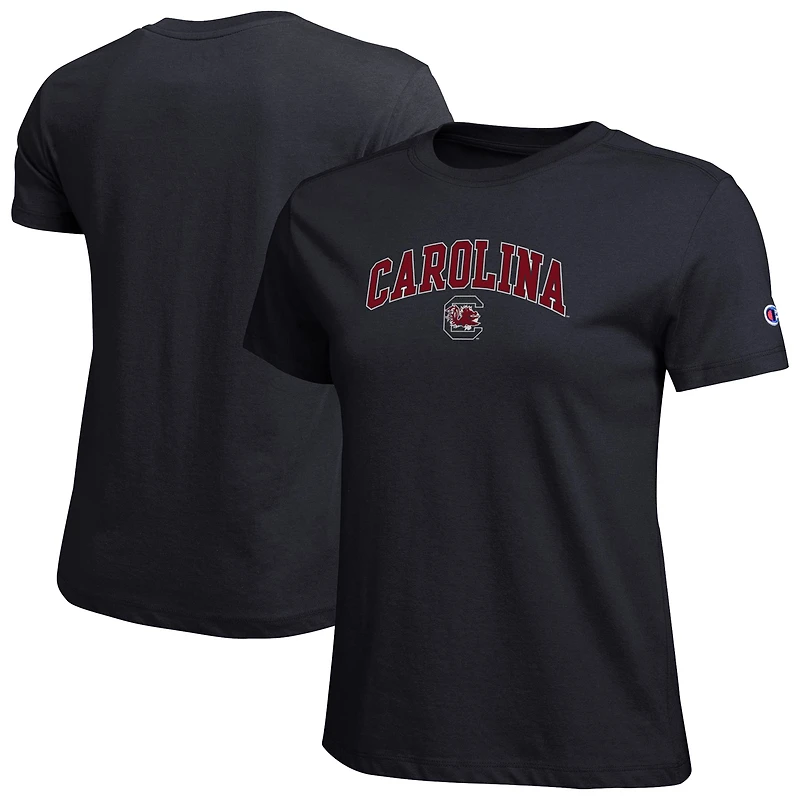 T-shirt noir avec logo arqué des Gamecocks de Caroline du Sud, championnes féminines