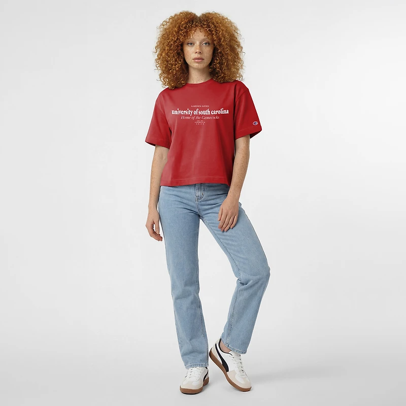 Women's Champion Garnet South Carolina Gamecocks Home Wordmark T-Shirt