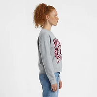 Women's Champion  Heather Gray South Carolina Gamecocks Academic Crest Powerblend Crewneck Sweatshirt