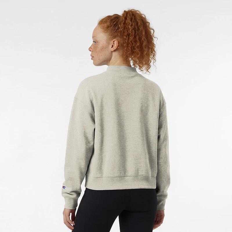 Women's Champion  Heather Gray South Carolina Gamecocks Triumph Mock Neck Sweatshirt