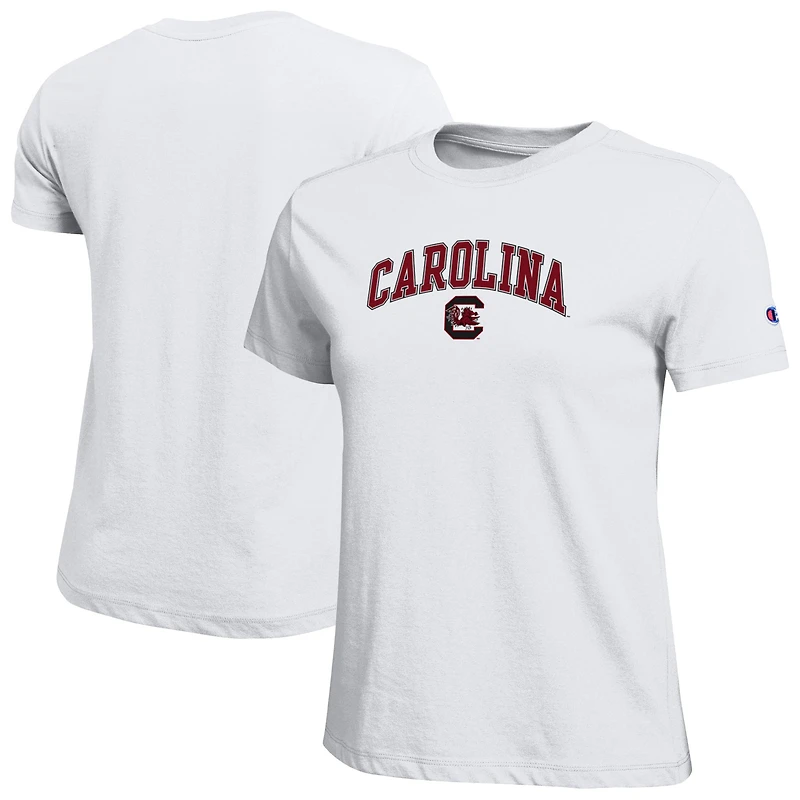 Women's Champion  White South Carolina Gamecocks Arched Over Logo T-Shirt