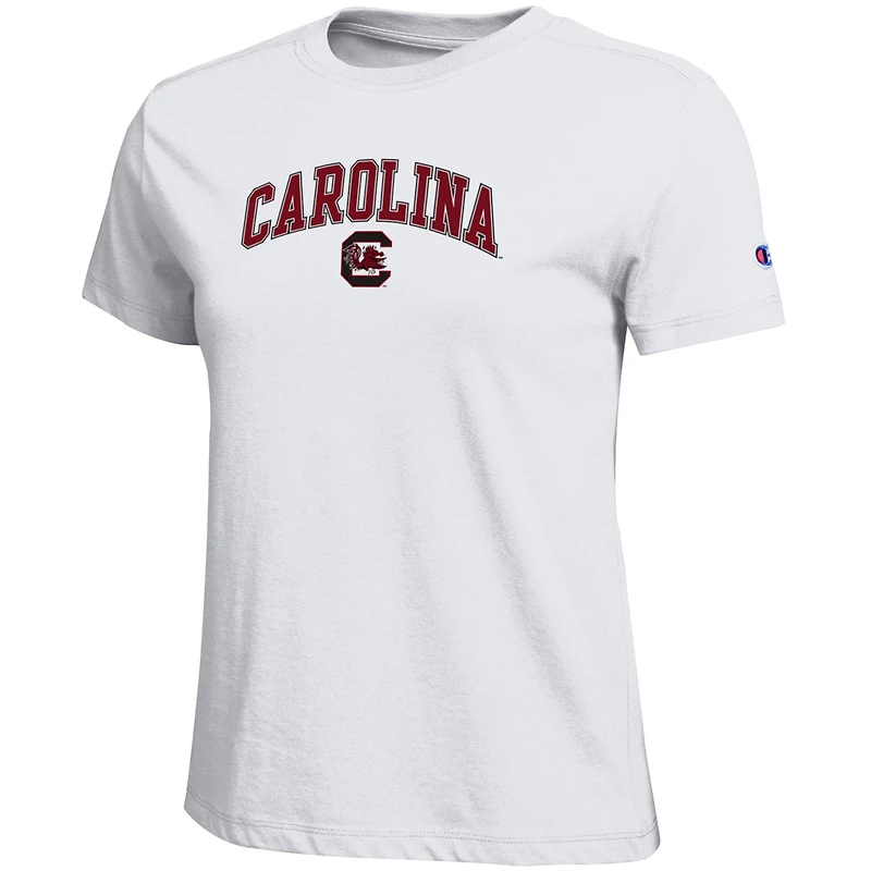 Women's Champion  White South Carolina Gamecocks Arched Over Logo T-Shirt