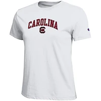 Women's Champion  White South Carolina Gamecocks Arched Over Logo T-Shirt