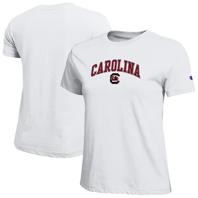Women's Champion  White South Carolina Gamecocks Arched Over Logo T-Shirt