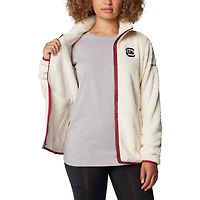 Veste zippée en sherpa Fireside II pour femme de Columbia, couleur crème, South Carolina Gamecocks