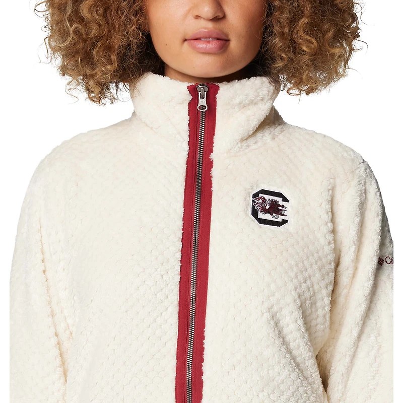 Veste zippée en sherpa Fireside II pour femme de Columbia, couleur crème, South Carolina Gamecocks