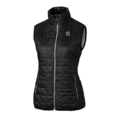 Women's Cutter & Buck Black South Carolina Gamecocks Rainier Full-Zip Puffer Vest
