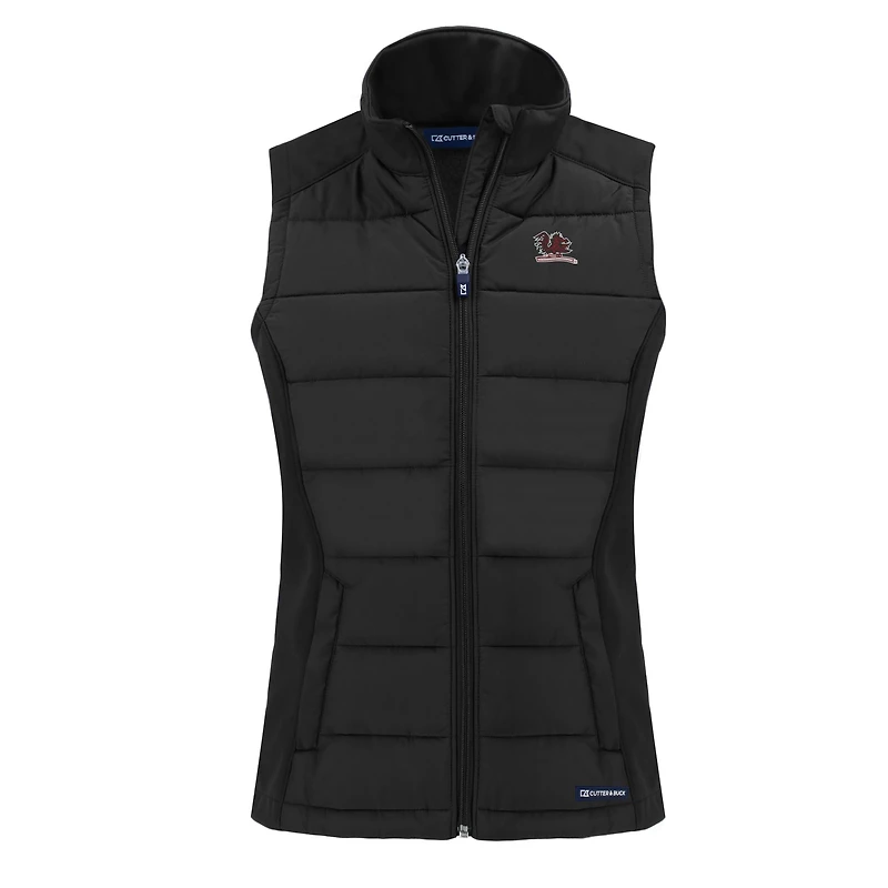 Gilet hybride en softshell recyclé entièrement zippé pour femme, Cutter & Buck Black South Carolina Gamecocks Vault Evoke