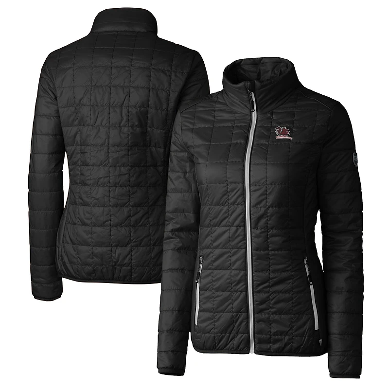 Women's Cutter & Buck Black South Carolina Gamecocks Vault Rainier PrimaLoft Eco Insulated Full-Zip Puffer Jacket