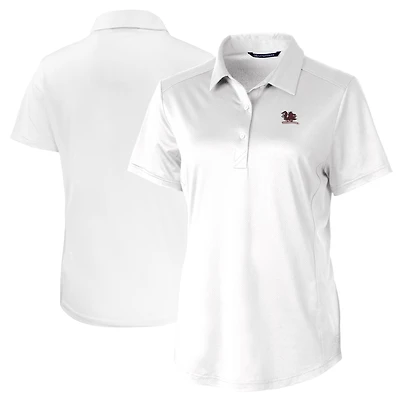 Women's Cutter & Buck White South Carolina Gamecocks Vault DryTec Prospect Textured Stretch Polo