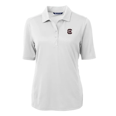 Women's Cutter & Buck White South Carolina Gamecocks Virtue Eco Pique Recycled Polo