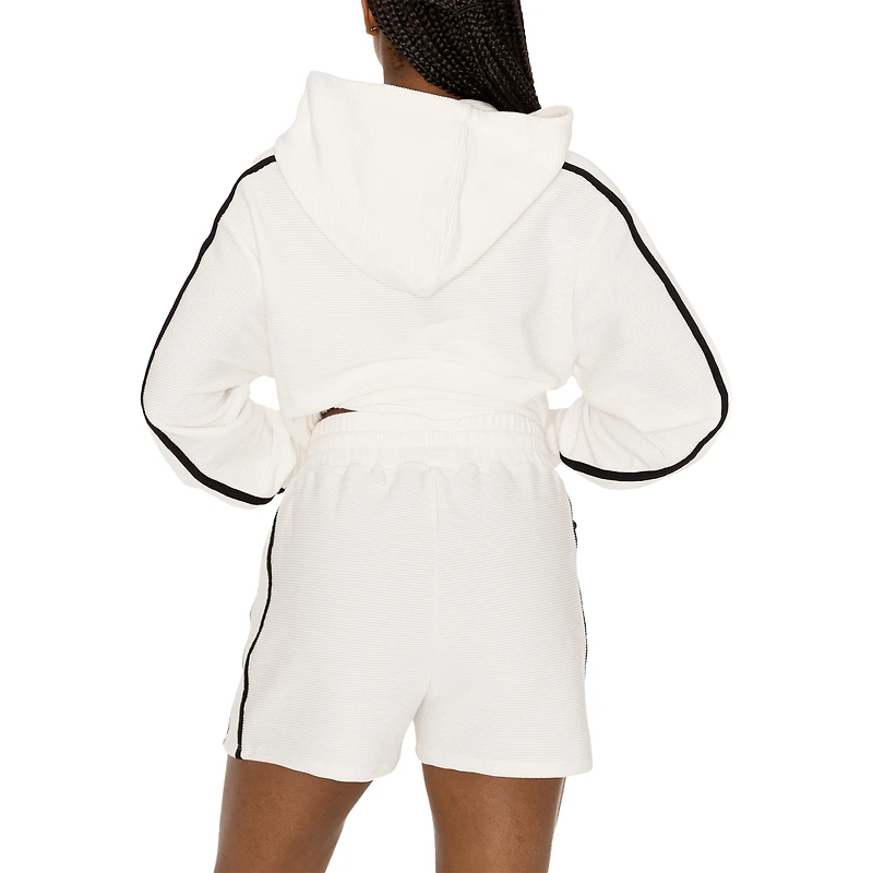 Women's Gameday Couture Cream South Carolina Gamecocks Down, Set, Go Pullover Hoodie and Shorts Set
